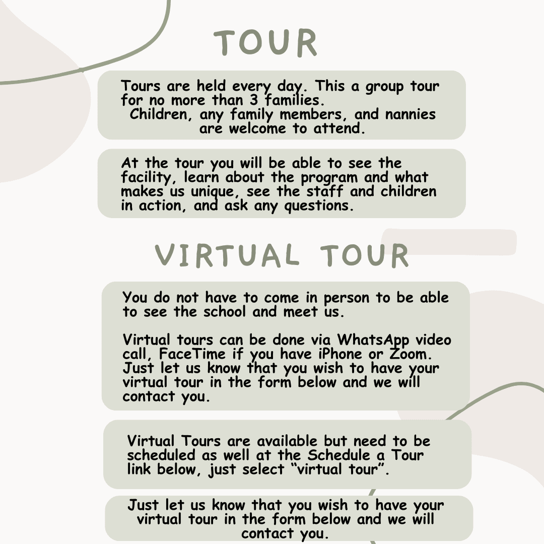 In-person and virtual tour options.