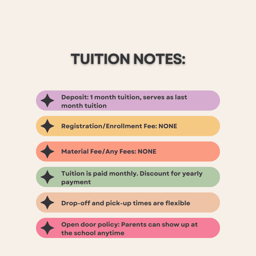 Tuition notes with details and information.