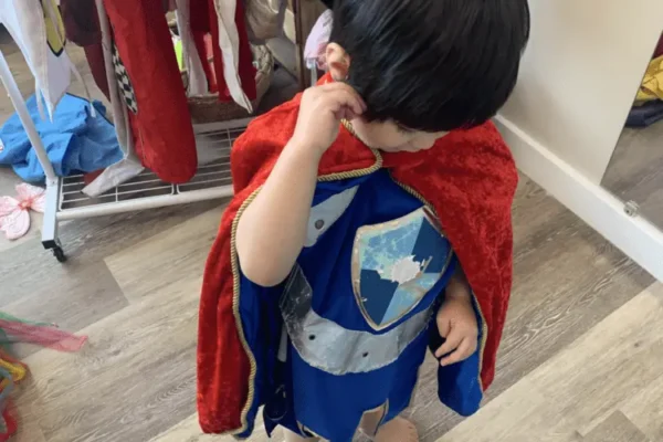 kids playing theater at montana preschool