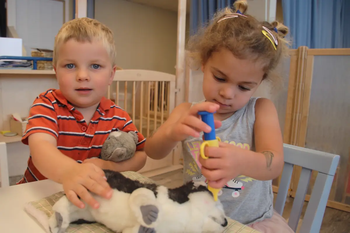 young kids playing and learning in Santa Monica preschool